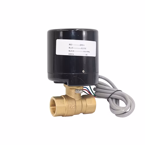 Actionneur rotatif vanne à boisseau sphérique motorisée électrique à 3 voies vanne de dérivation de mélange d'eau thermostatique avec actionneur électrique